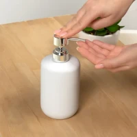 Диспенсер для рідкого мила MVM MY HOME Milan 500 мл, кераміка, білий, 75х170 мм