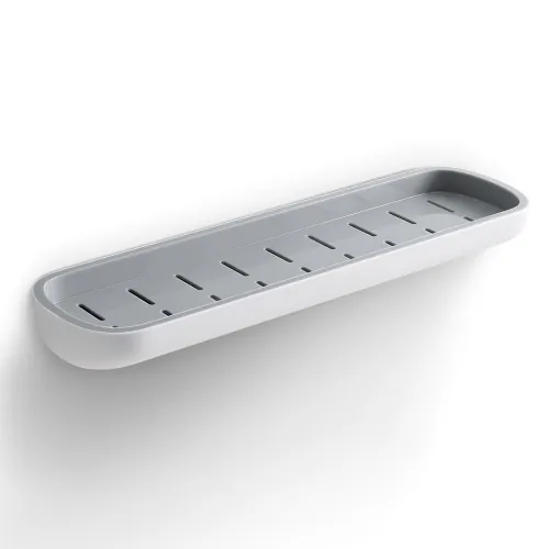 Велика полиця, що клеїться, біла/сіра 120х55х422 мм з АБС пластику з водостійкою основою