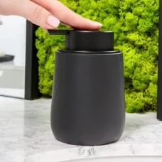 Диспенсер для рідкого мила MVM MY HOME Richmond 340 мл чорний із непрозорої смоли