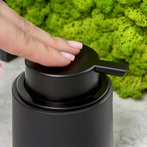 Диспенсер для рідкого мила MVM MY HOME Richmond 340 мл чорний із непрозорої смоли