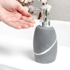 Диспенсер для рідкого мила МВМ MY HOME CRIMEA 280 мл сірий із піщаної смоли