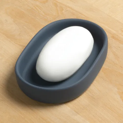 Мыльница MY HOME Milan 125x85x20 мм серый из керамики