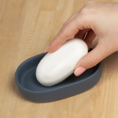 Мыльница MY HOME Milan 125x85x20 мм серый из керамики