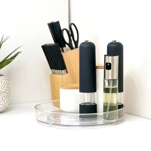 Піднос, що крутиться на 360° KP-73 T, прозорий, 270х270х50 мм, ПЕТ