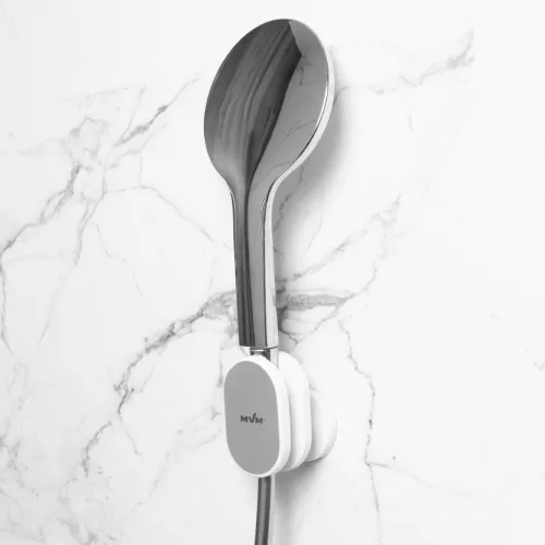 Тримач для душової лійки МВМ MY HOME BP-27 білий/сірий, що клеиться, 100х72 мм з ABS пластику