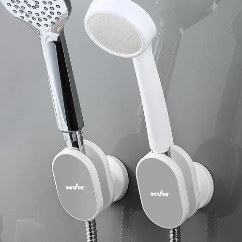 Тримач для душової лійки МВМ MY HOME BP-27 білий/сірий, що клеиться, 100х72 мм з ABS пластику