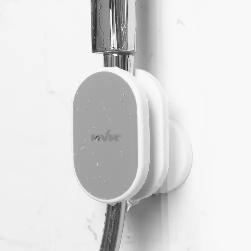 Тримач для душової лійки МВМ MY HOME BP-27 білий/сірий, що клеиться, 100х72 мм з ABS пластику