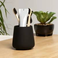 Підставка для зубних щіток та пасти МВМ MY HOME Jersey 400 мл, чорний, 75х125 мм, кераміка