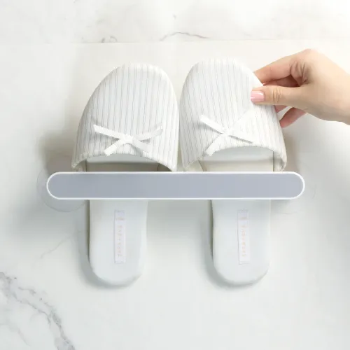 Універсальний тримач MVM 265 мм, що клеиться, білий/сірий для рушників та взуття.