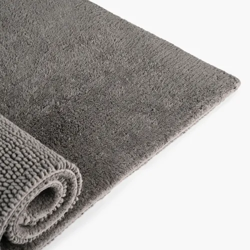 Коврик для ванны "Гавань" 50х80 см, хлопок 2400 г/м², темно-серый, двухсторонний