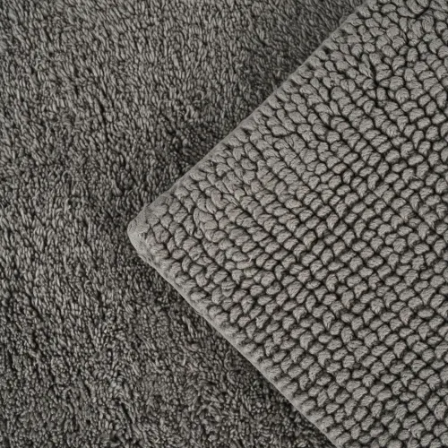 Коврик для ванны "Гавань" 50х80 см, хлопок 2400 г/м², темно-серый, двухсторонний