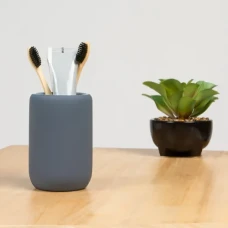 Підставка для зубних щіток та пасти Milan, 450 мл, кераміка, сірий колір