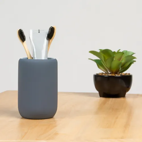 Підставка для зубних щіток та пасти Milan, 450 мл, кераміка, сірий колір