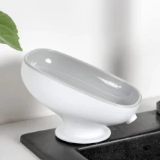 Мильниця на присосці МВМ MY HOME, 86х88х130 мм, білий/сірий, ABS пластик