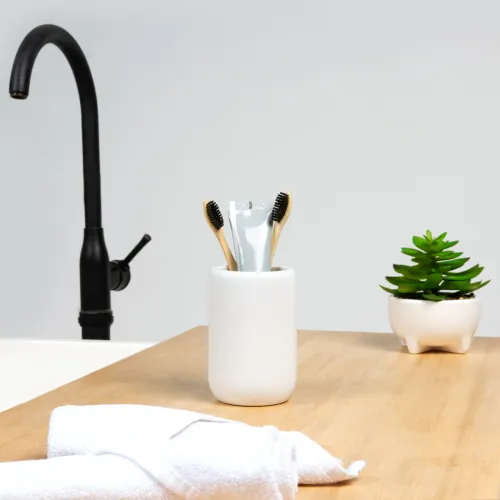 Підставка для зубних щіток та пасти МВМ MY HOME Milan, кераміка, 450 мл, біла