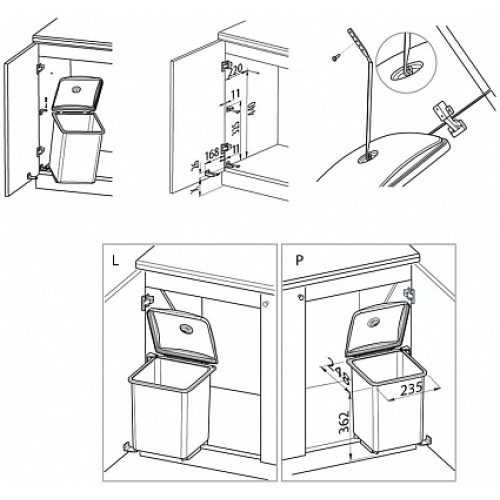 мусорное ведро quadra 13 л - pb-91014100