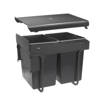 Сегрегатор GTV для кухонных шкафов 400 мм 2х20л с креплением Графит