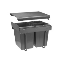 Сегрегатор GTV для кухонных шкафов высокий 450 мм 20 + 2х10 л без крепления к фасаду Графит