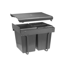 Сегрегатор GTV для кухонных шкафов высокий 450 мм 20 + 2х10 л без крепления к фасаду Графит