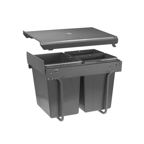 Сегрегатор GTV для кухонних шаф високий 450 мм 20 + 2х10 л без кріплення до фасаду. Графіт - PB-45-0202X10-60A