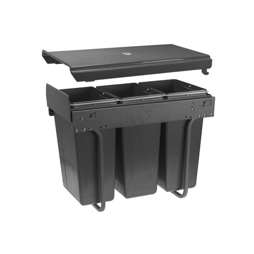 Сегрегатор GTV для кухонних шаф 300 мм 3х10л Графіт - PB-45-0010X3-60A