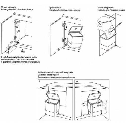 Мусорное ведро altolino 16 л - pb-90114100