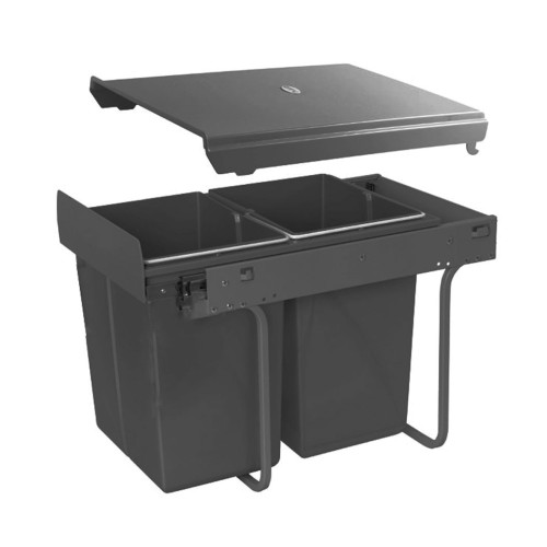 Сегрегатор GTV для кухонних шаф 400 мм 20+20 л Графіт - PB-45-002X20-60A