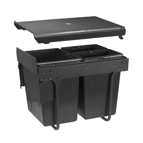 Сегрегатор GTV для кухонних шаф 400 мм 20+2х10 л з кріпленням Графіт - PB-45-MF202X10-60A