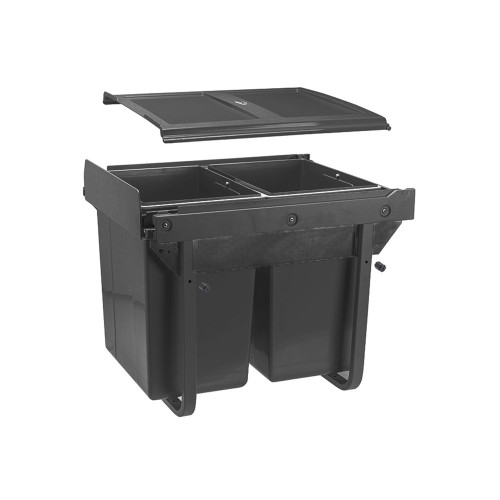 Сегрегатор GTV для кухонних шаф високий 450 мм 2х20л Графіт - PB-45-450-2X20-60A